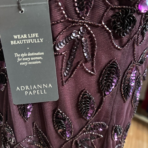 Adrianna Papell Purple Sequin Maxi Gown - Picture 7 of 9